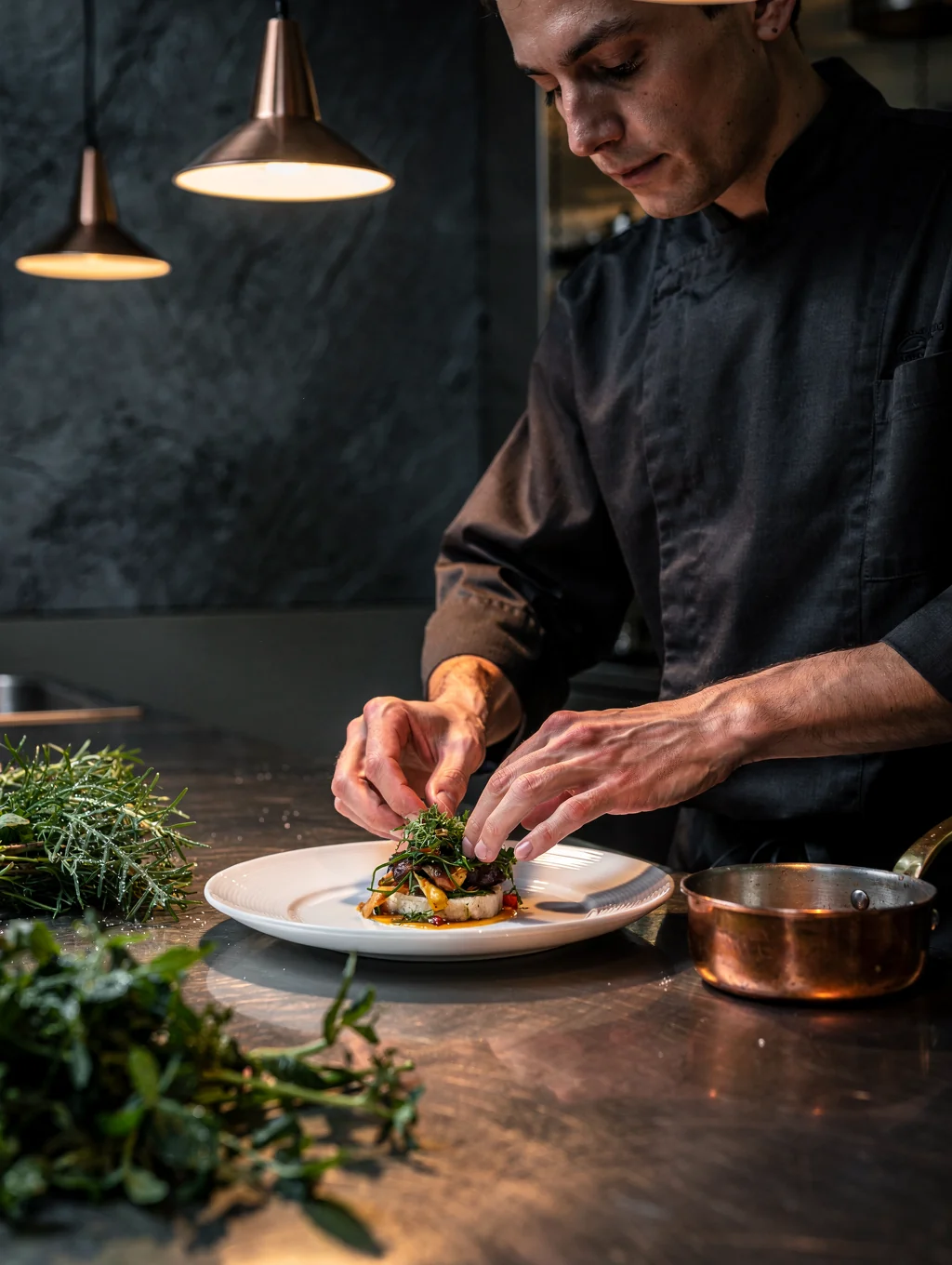 Chef preparing signature dish at China Delight