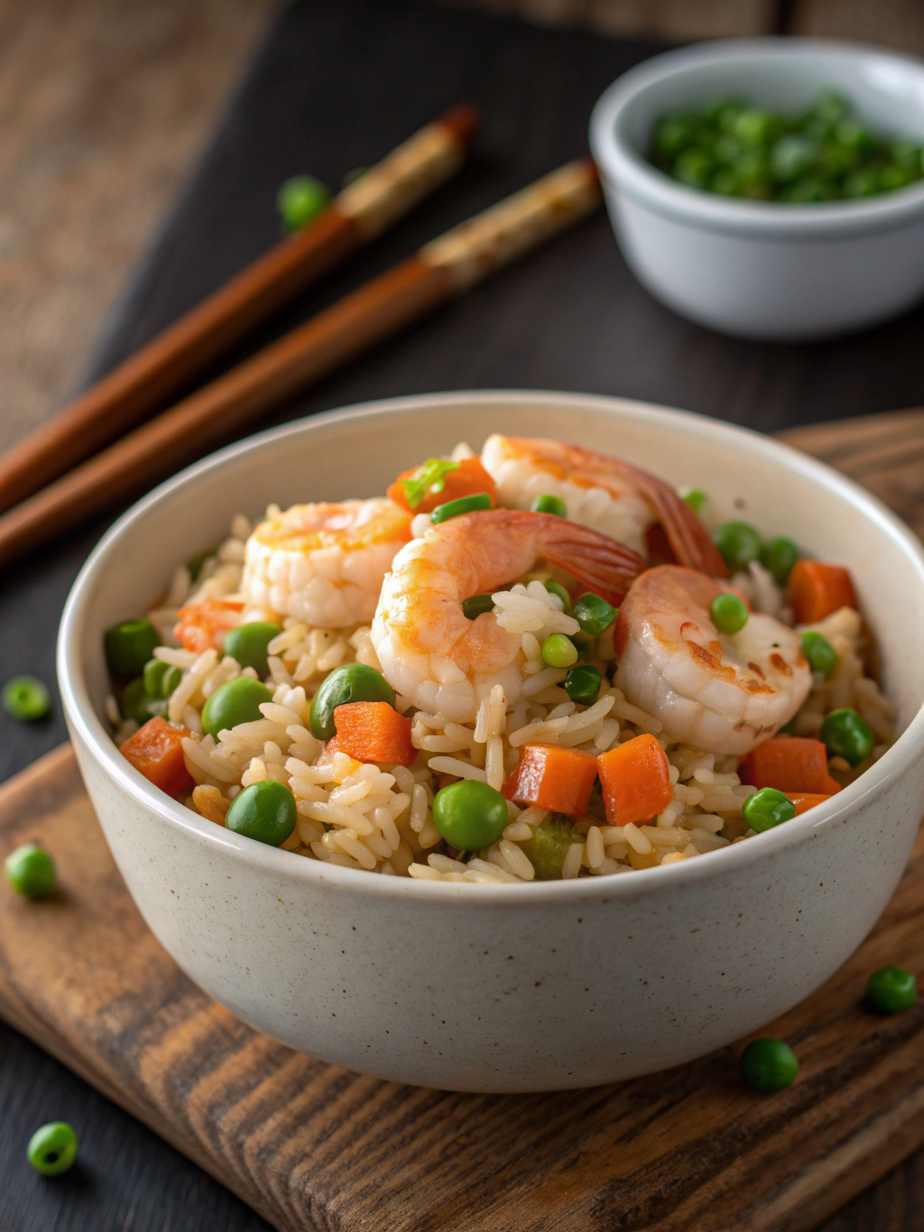 Golden fried rice with egg and scallions