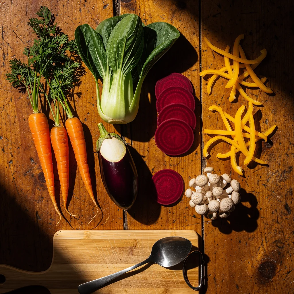 Detail of fresh, hand-selected seasonal ingredients
