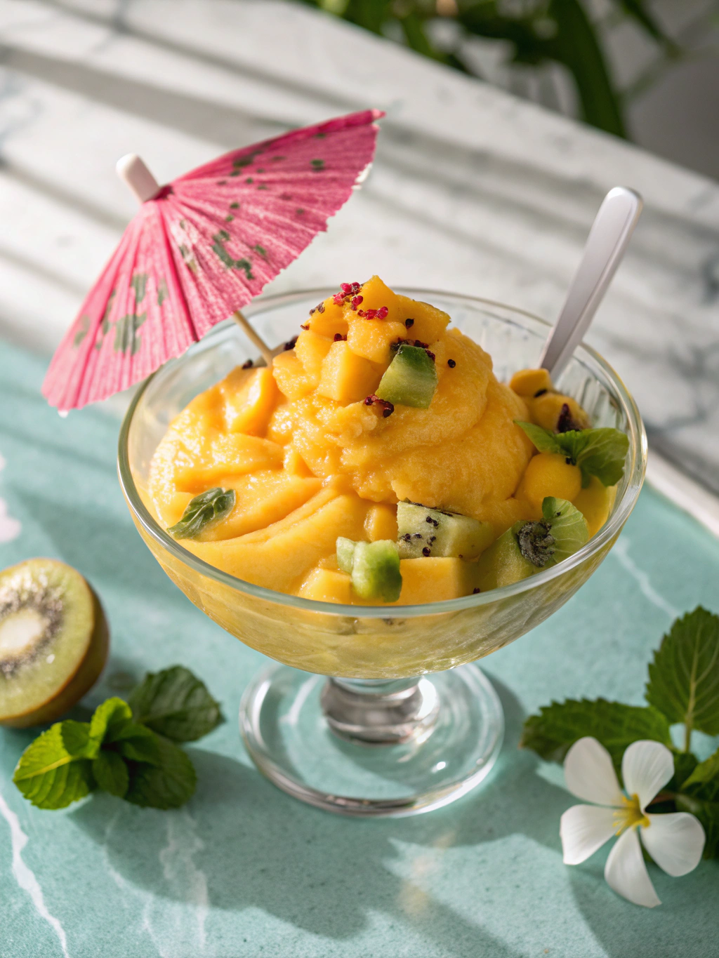 Chilled mango sago dessert