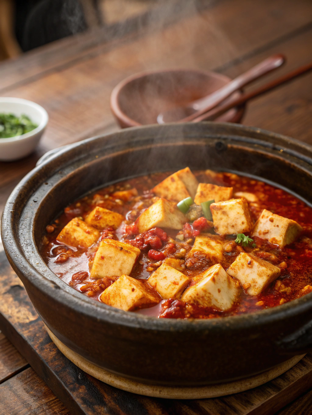 Traditional Mapo Tofu in spicy sauce