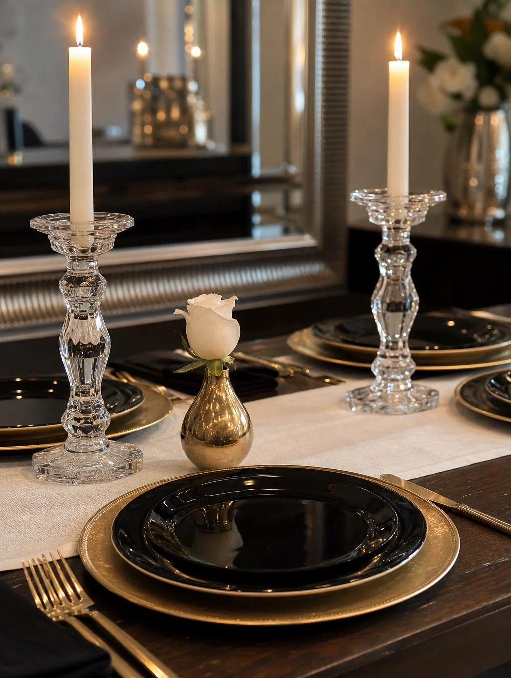 Elegant table setting for a private banquet